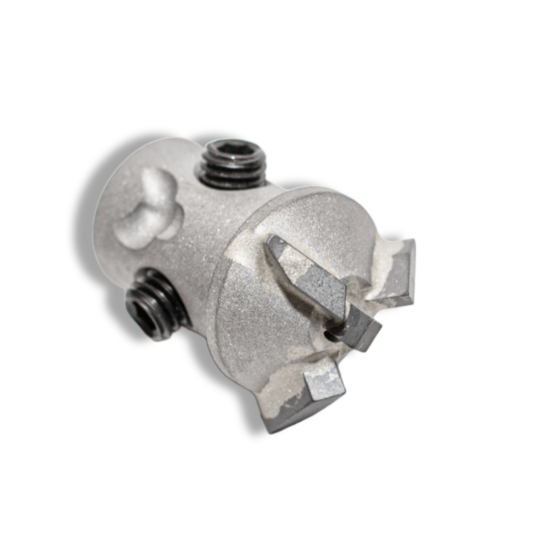 Crown Drill Head (No Chains) mounts to a flexible shaft and obliterates blockages in seconds