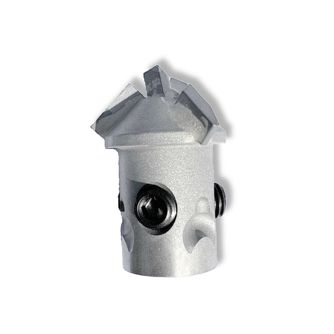 Crown Drill Head (No Chains) mounts to a flex shaft and is used with a chain knocker or a circular chain for sewer cleaning