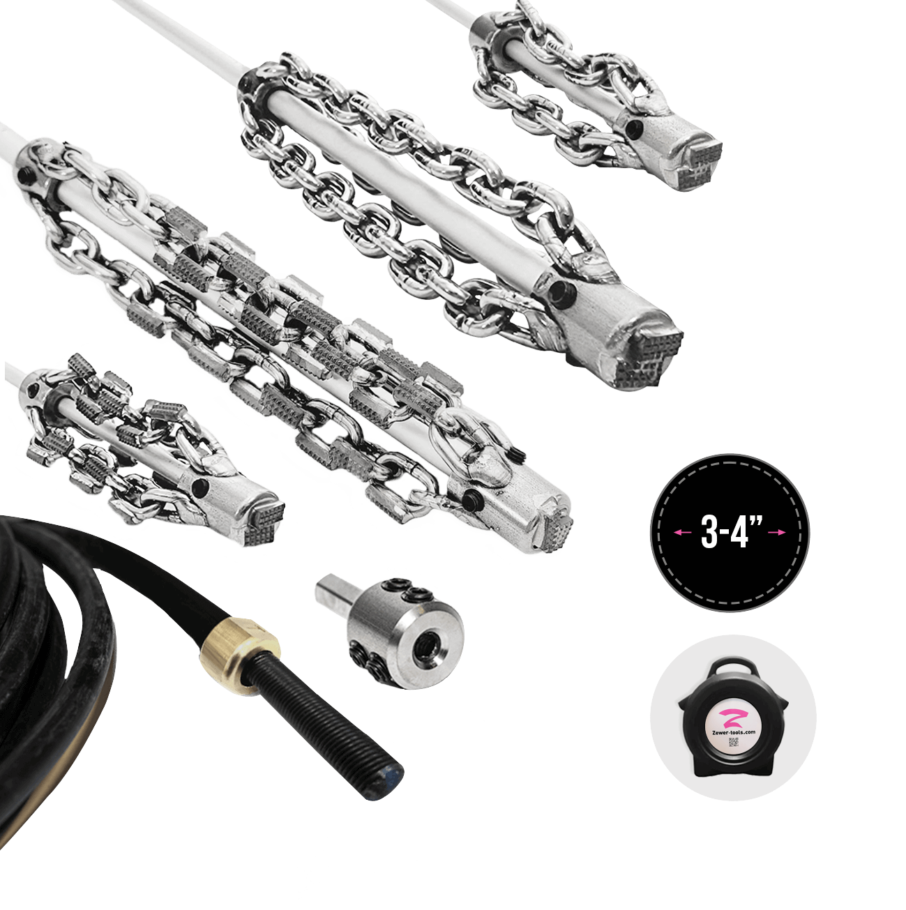 3″ to 4″ (75mm -100mm) Blockage Removal Kit