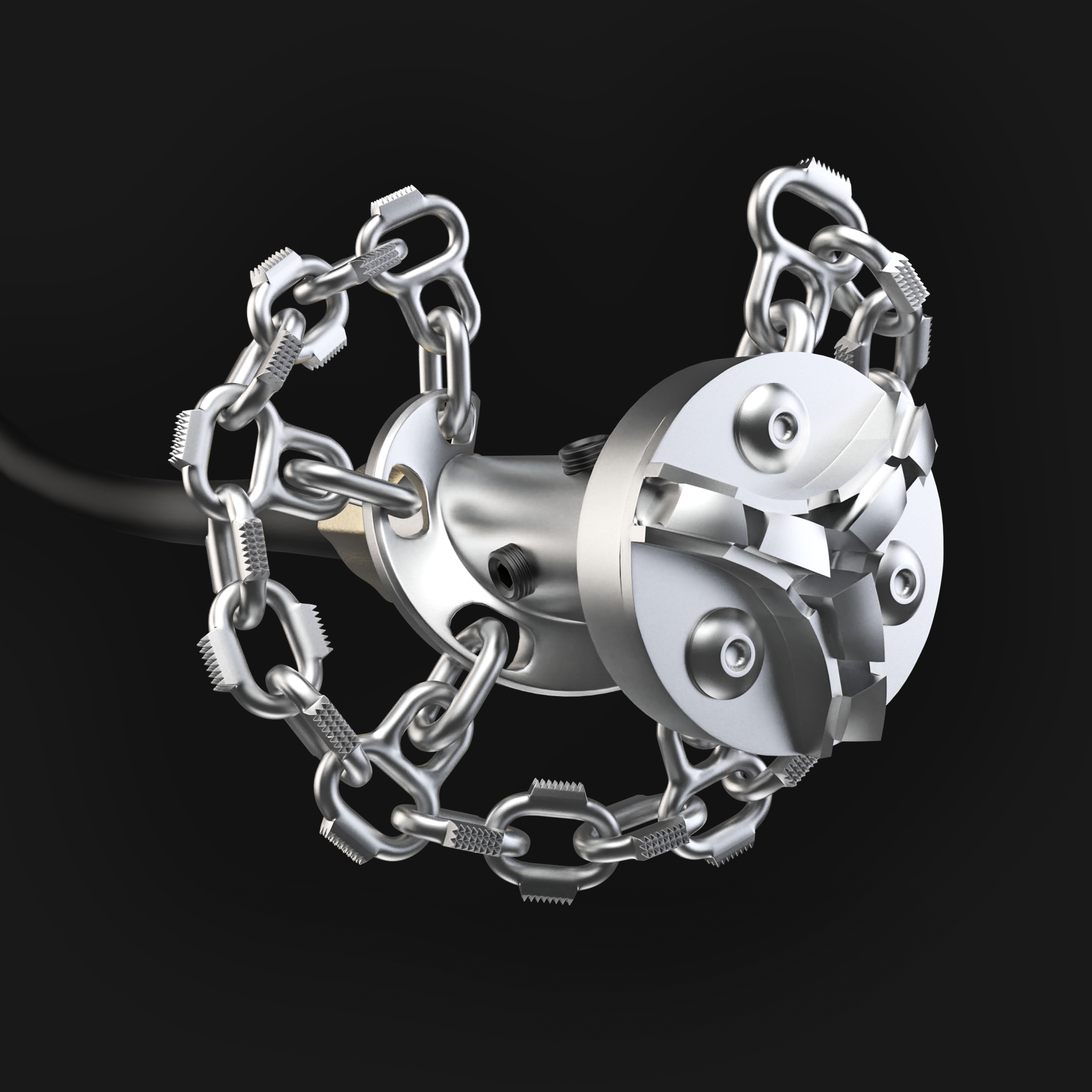 Torpedo chain with an adapter and a drill head 1